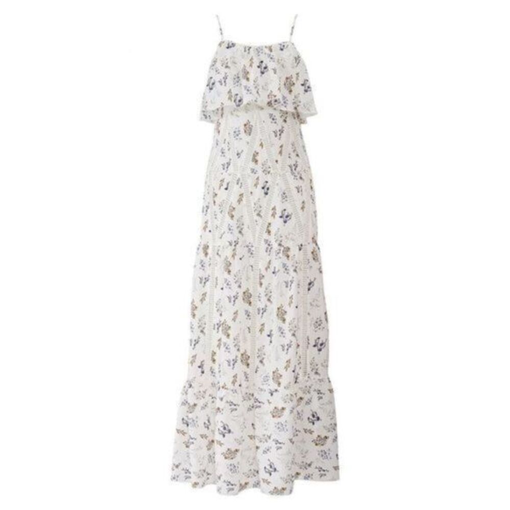 LOUNA White Printed Denise Maxi Dress SMALL